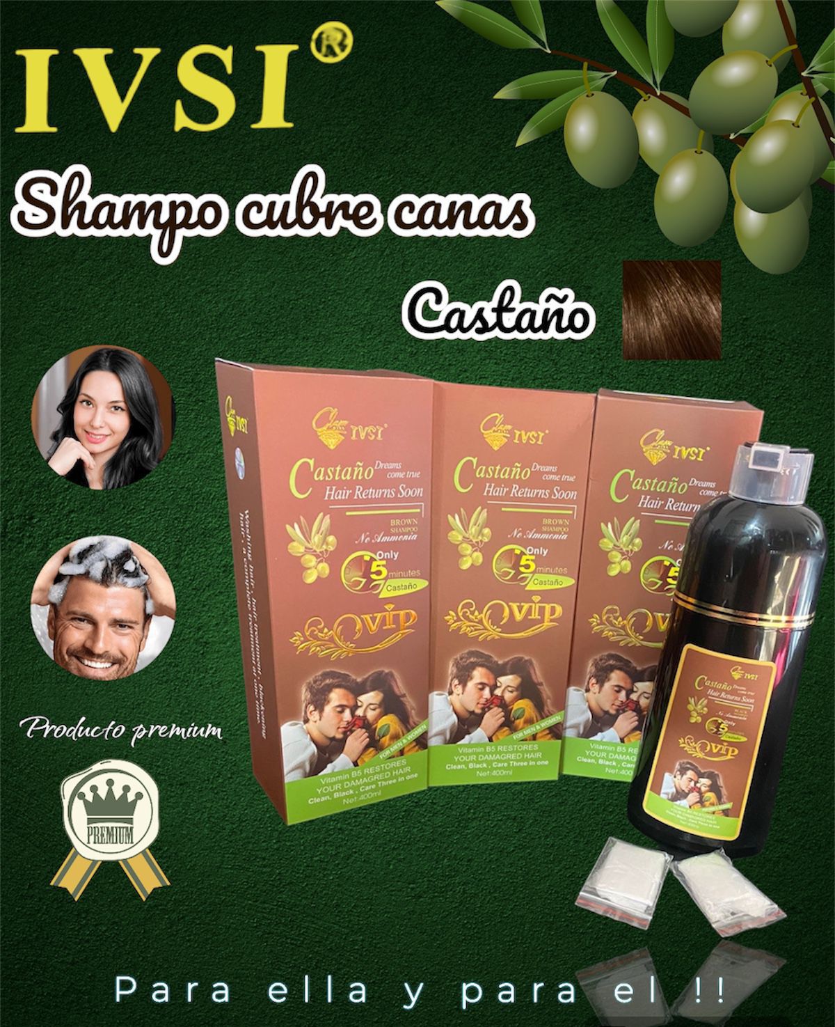 2 x 1 SHAMPOO CUBRE CANAS IVSI 400ml